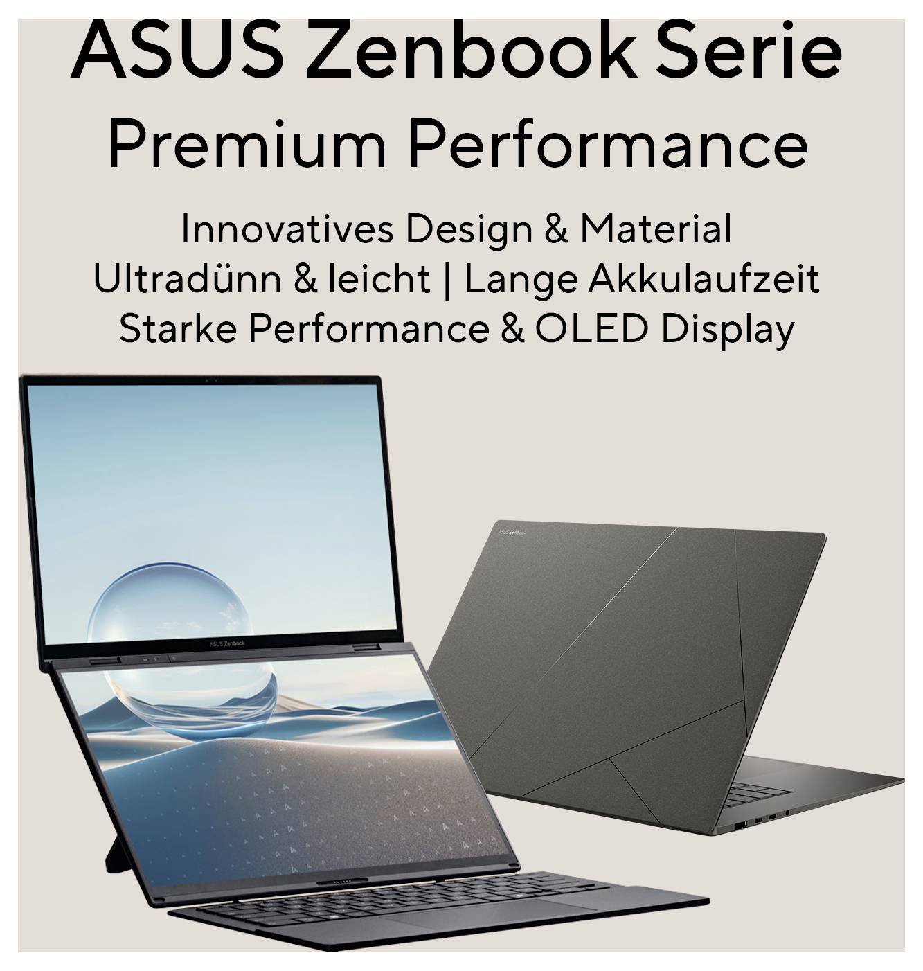 ASUS Zenbook Serie: Premium Performance. Innovatives Design & Material, ultradünn, lange Akkulaufzeit, starke Performance & OLED Display.