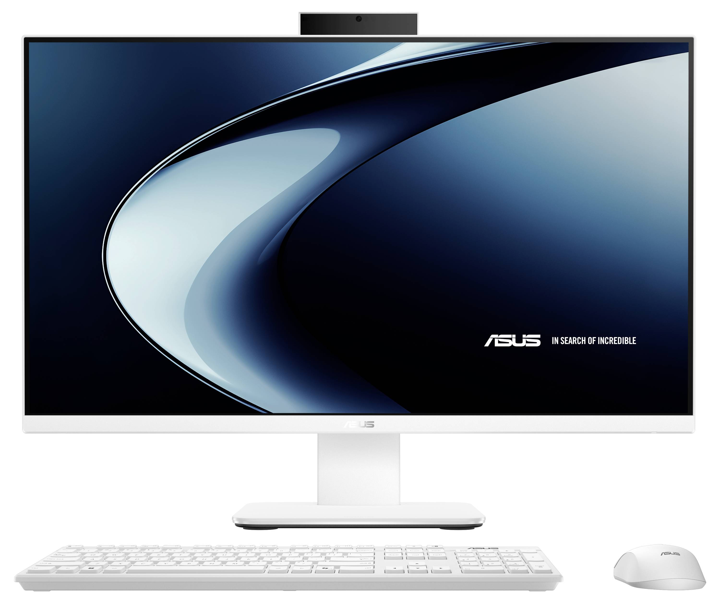 Draufsicht auf einen weißen gekrümmten Computermonitor mit dem Rückfeld, das Belüftungsschlitze und eine zentrale Standfuß-Befestigung zeigt.