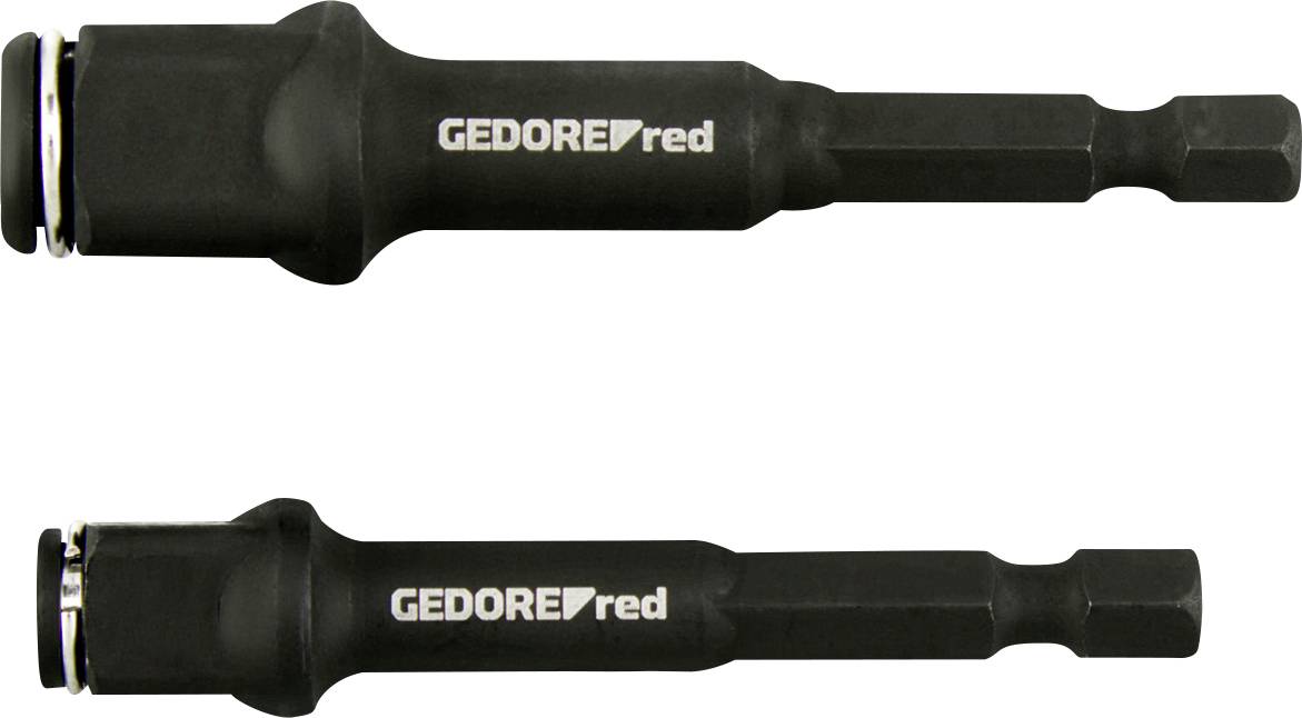 Zwei schwarze magnetische Nusssetzer mit der Bezeichnung „GEDORE red