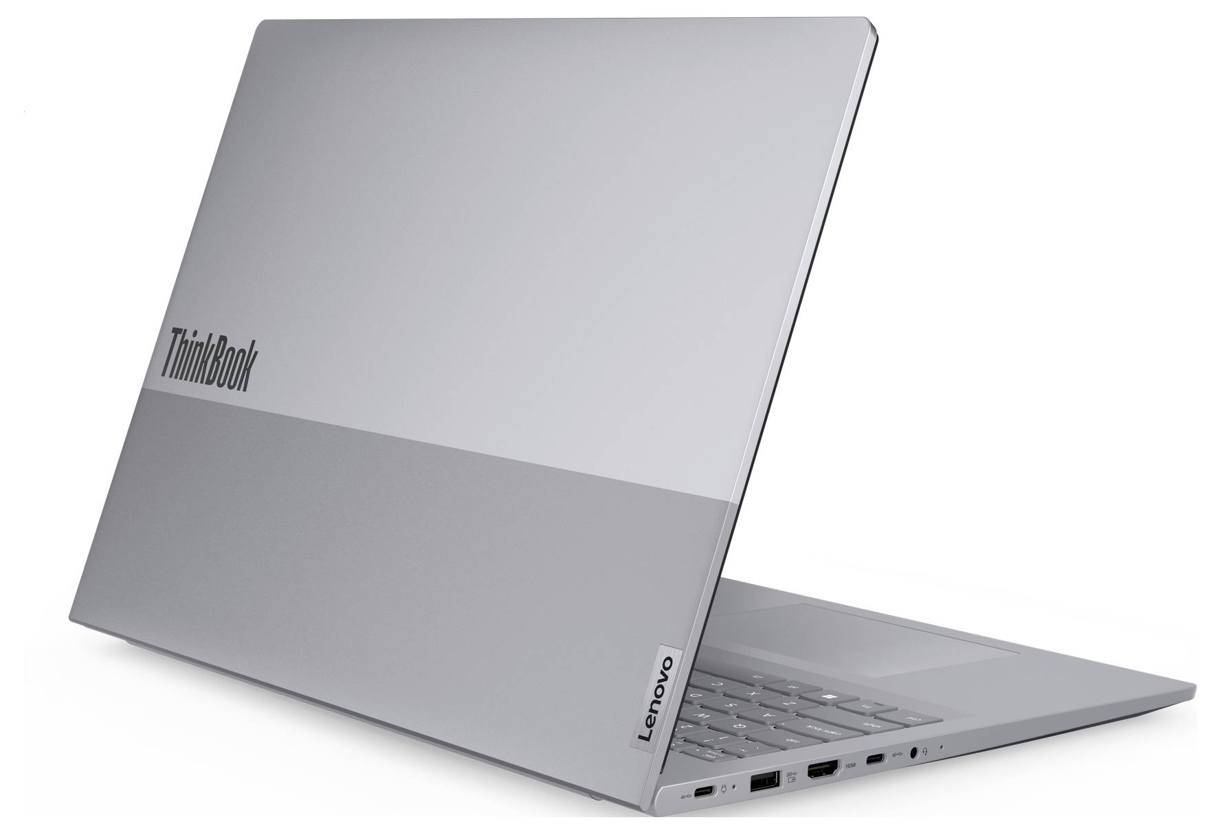 Ein silberner Laptop mit dem Logo 
