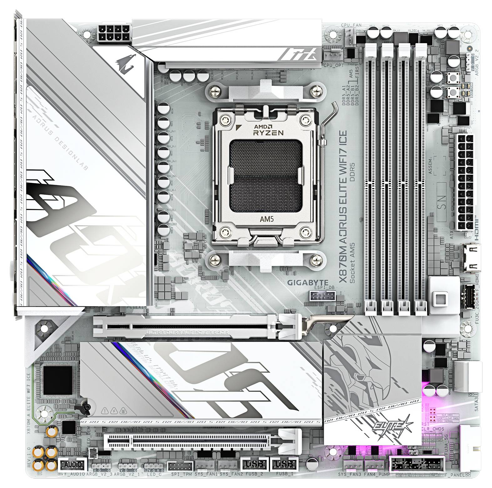 Gigabyte X870M A ELITE WF7 ICE AM5 Mainboard