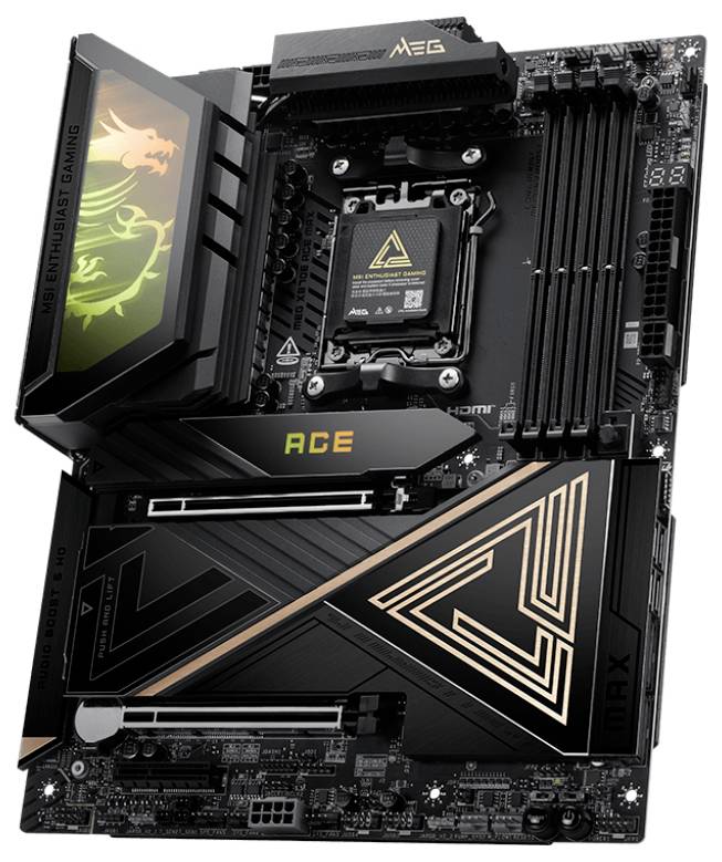 Ein Gaming-Motherboard mit RGB-Beleuchtung, prominentem 