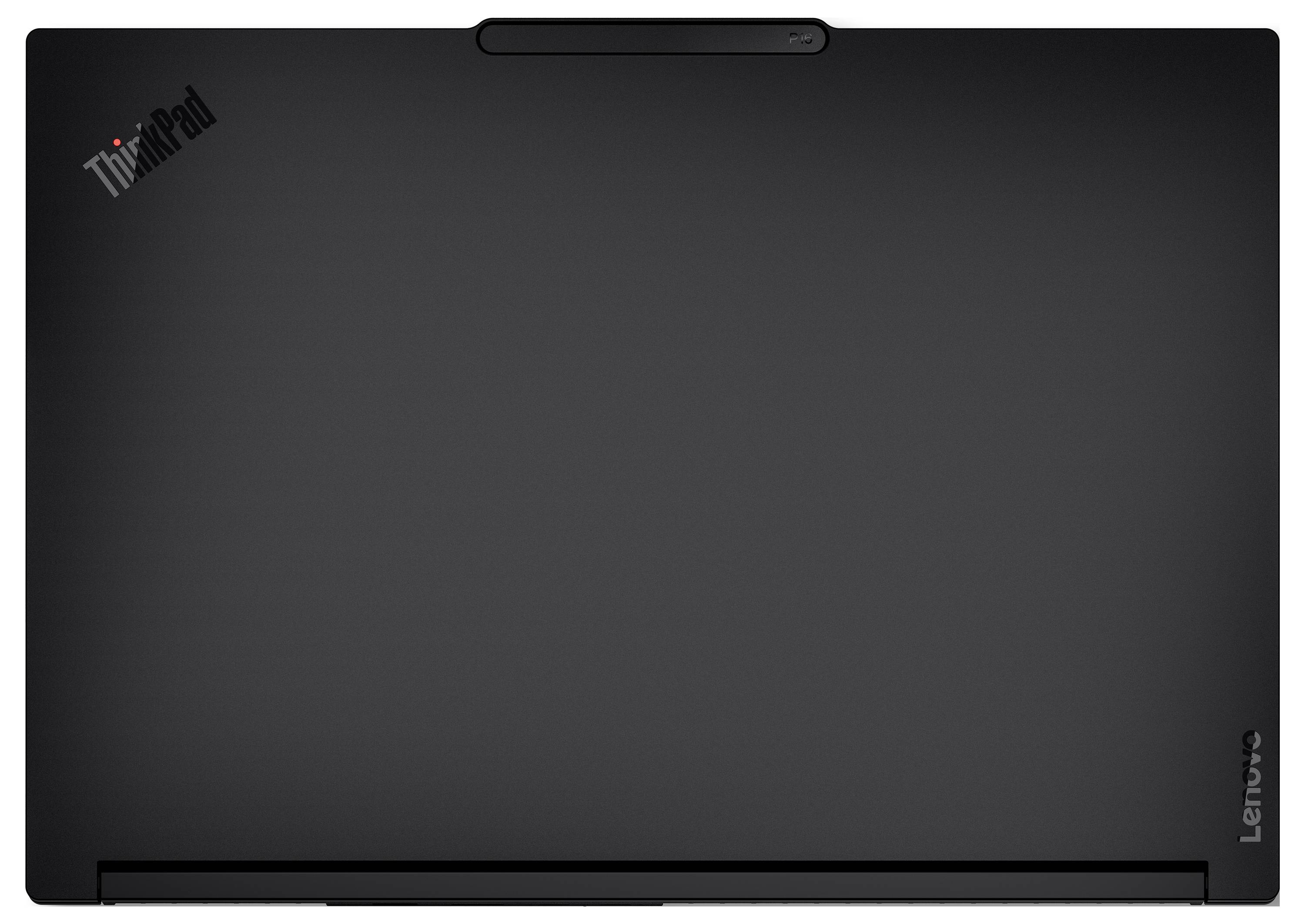 Ein geschlossenes Lenovo ThinkPad Laptop mit minimalističem, schlankem schwarzem Design.