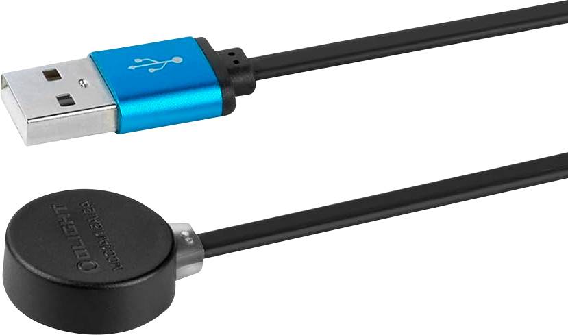 Ein Magnetladekabel mit einem USB-Stecker auf der einen Seite und einem runden Magnetanschluss auf der anderen Seite.