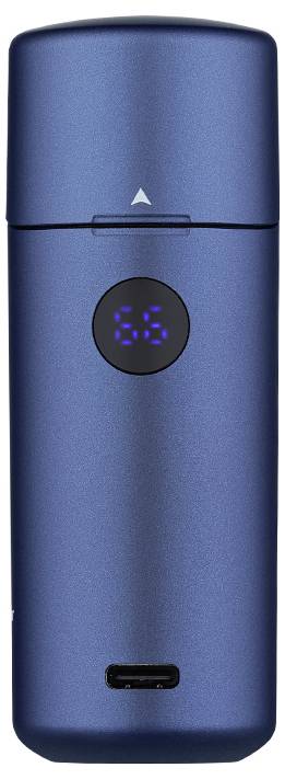 Ein blaues elektronisches Gerät mit einem digitalen Display, das die Nummer „83