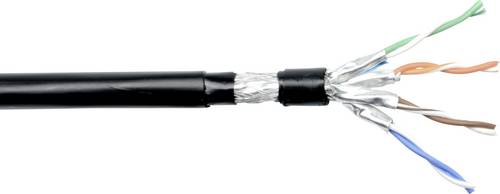 TRU COMPONENTS TC-14914180 Netzwerkkabel CAT 7 S/FTP 4 x 2 x 0.24 mm² Schwarz 100 m
