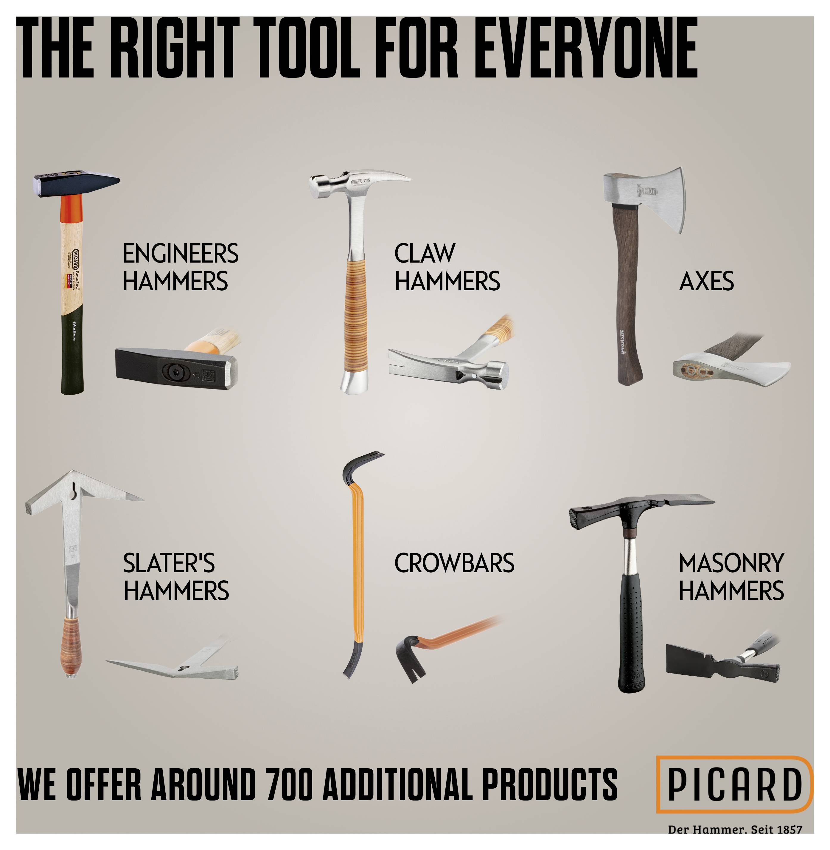 Picard 0070080-001 Hammer-Set DIN 7239 3St.