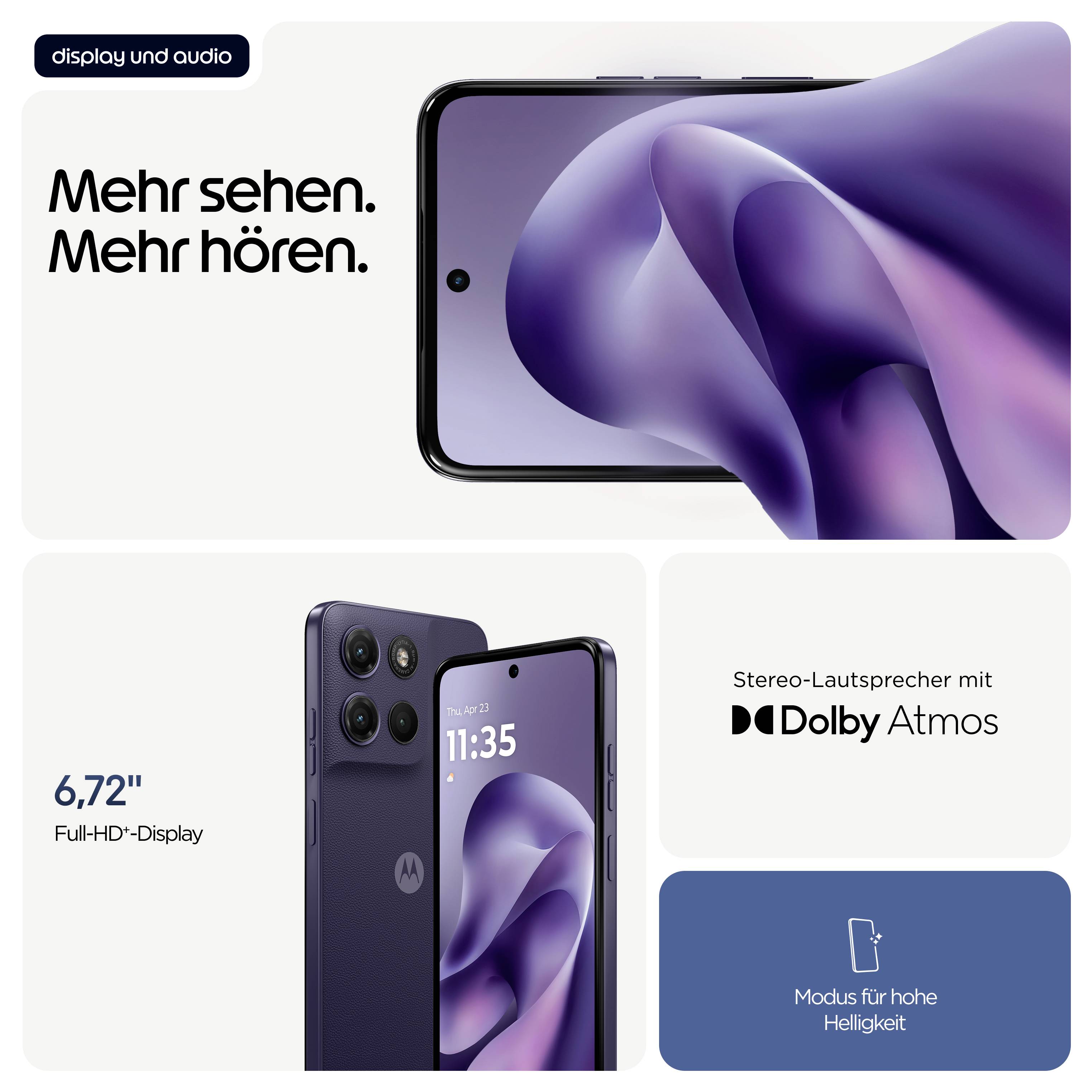 Seitenansicht eines schlanken schwarzen Smartphones mit den Seitentasten und der Kamerawölbung.