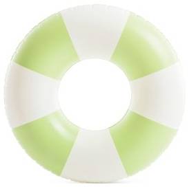 Ein grünes und weißes aufblasbares Schwimmreifen mit abwechselnden Farbsegmenten, entwickelt zur persönlichen Auftriebsunterstützung im Wasser.