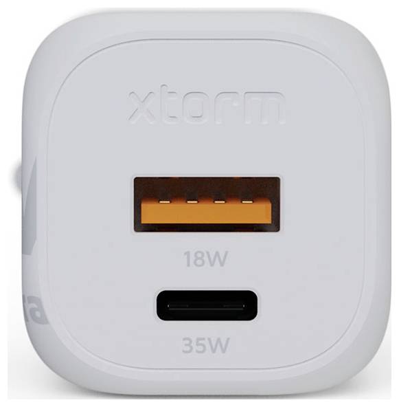 XTORM Ultra Wall USB Ladegerät 35W 1x USB-C®, 1x USB-A Quick Charge 3.0 Weiß GaN