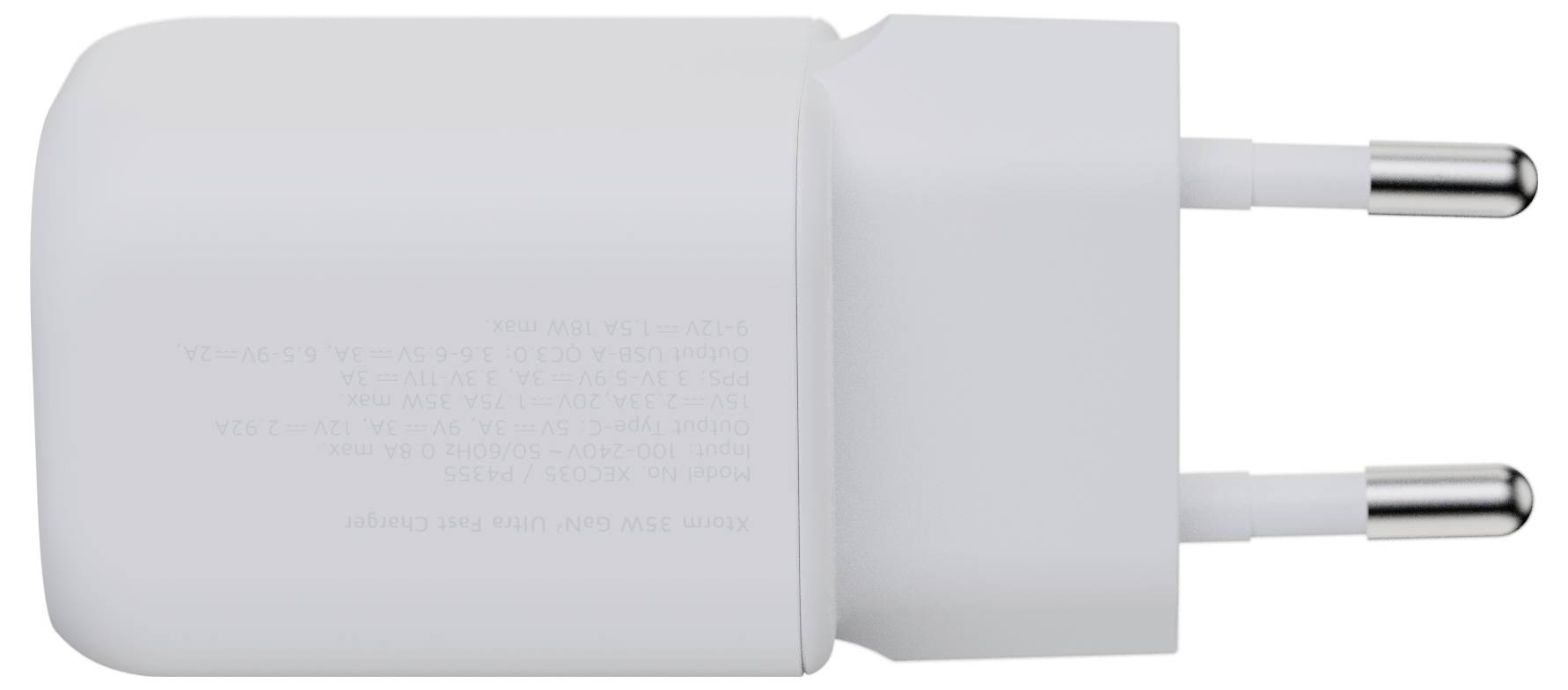 XTORM Ultra Wall USB Ladegerät 35W 1x USB-C®, 1x USB-A Quick Charge 3.0 Weiß GaN