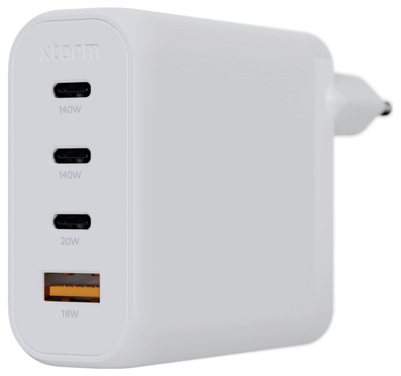 XTORM Ultra Wall USB Ladegerät 140W 3x USB-C®, 1x USB-A Quick Charge 3.0 Weiß GaN