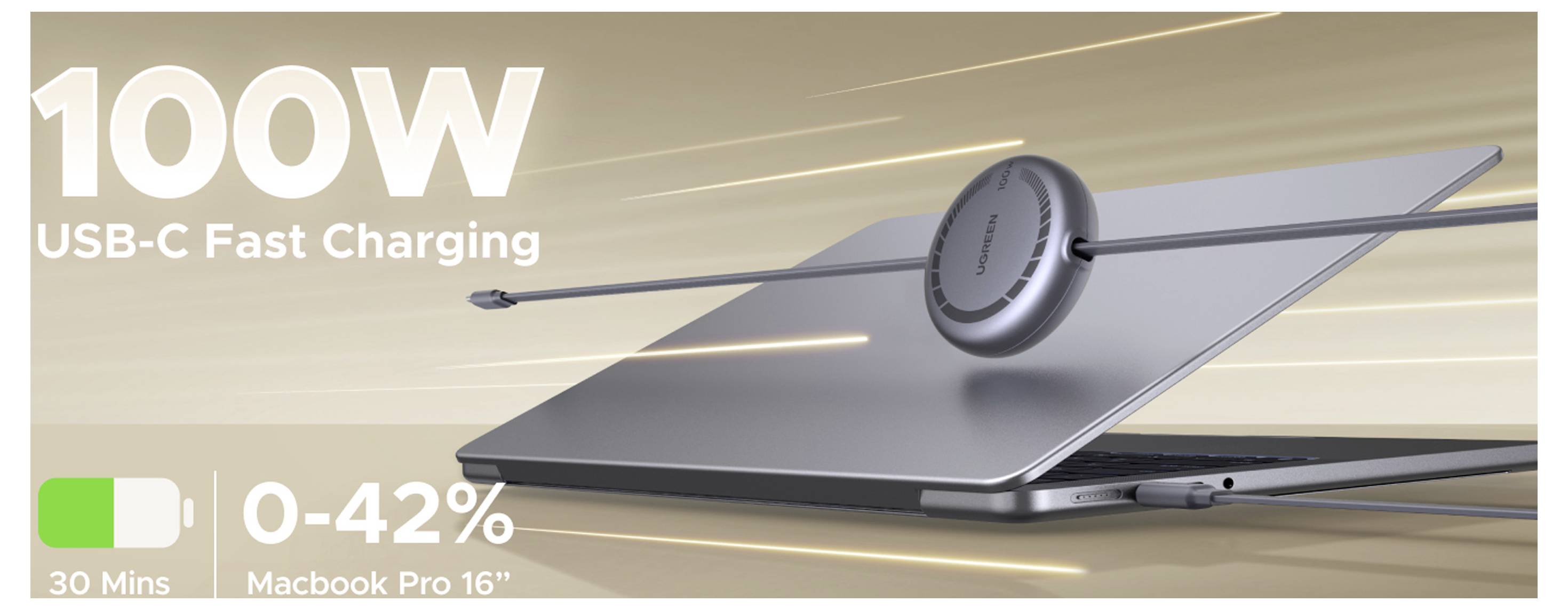 Werbegrafikfilm eines Laptop-Ladestands mit einem MacBook Pro 16