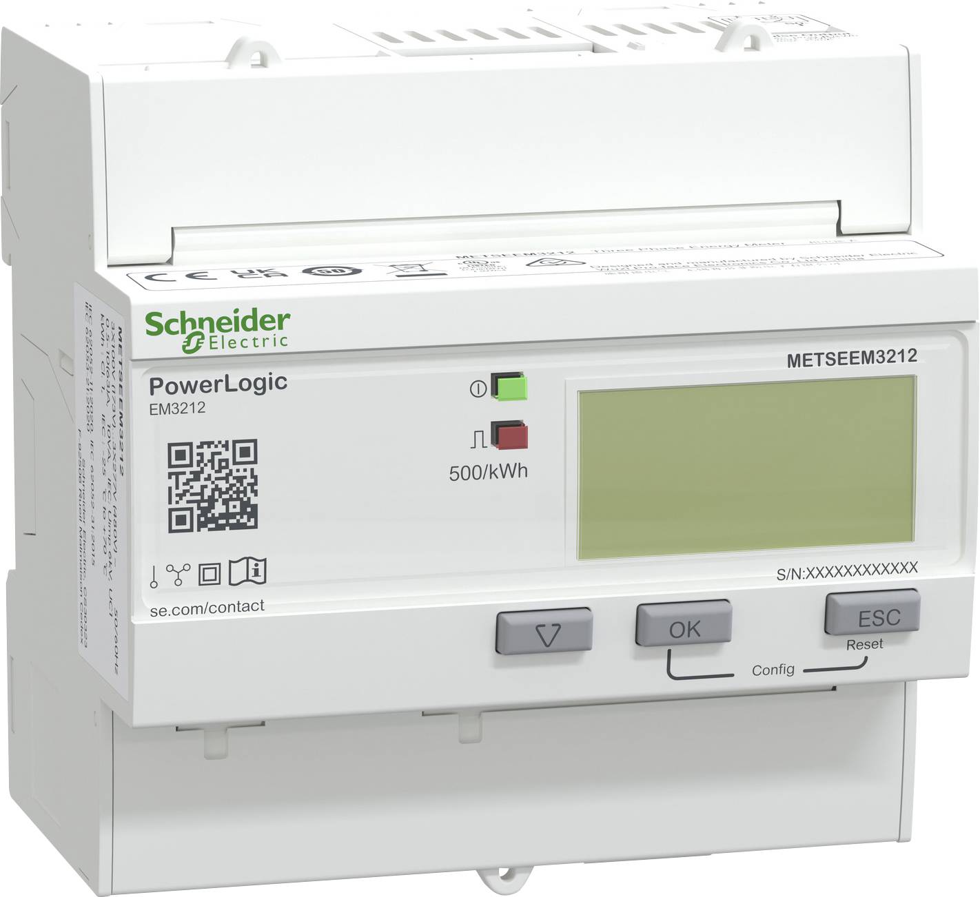 Elektronischer Energiezähler mit Display, das „500/kWh