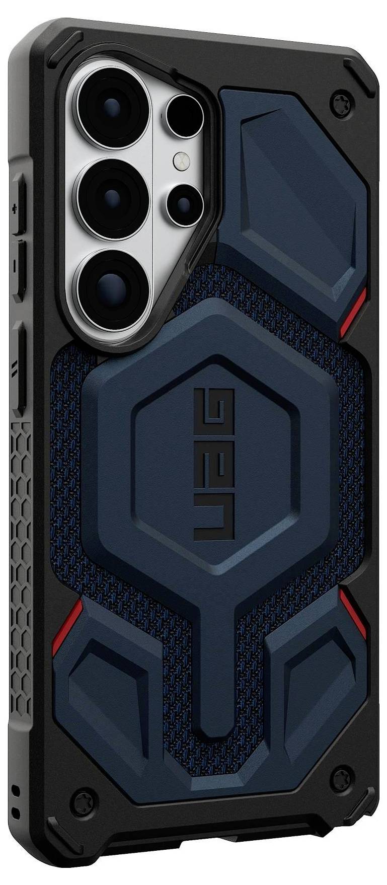 Das Bild zeigt eine Draufsicht auf eine transparente Handyhülle mit Ausschnitten für Kamera, Blitz und Mikrofon.