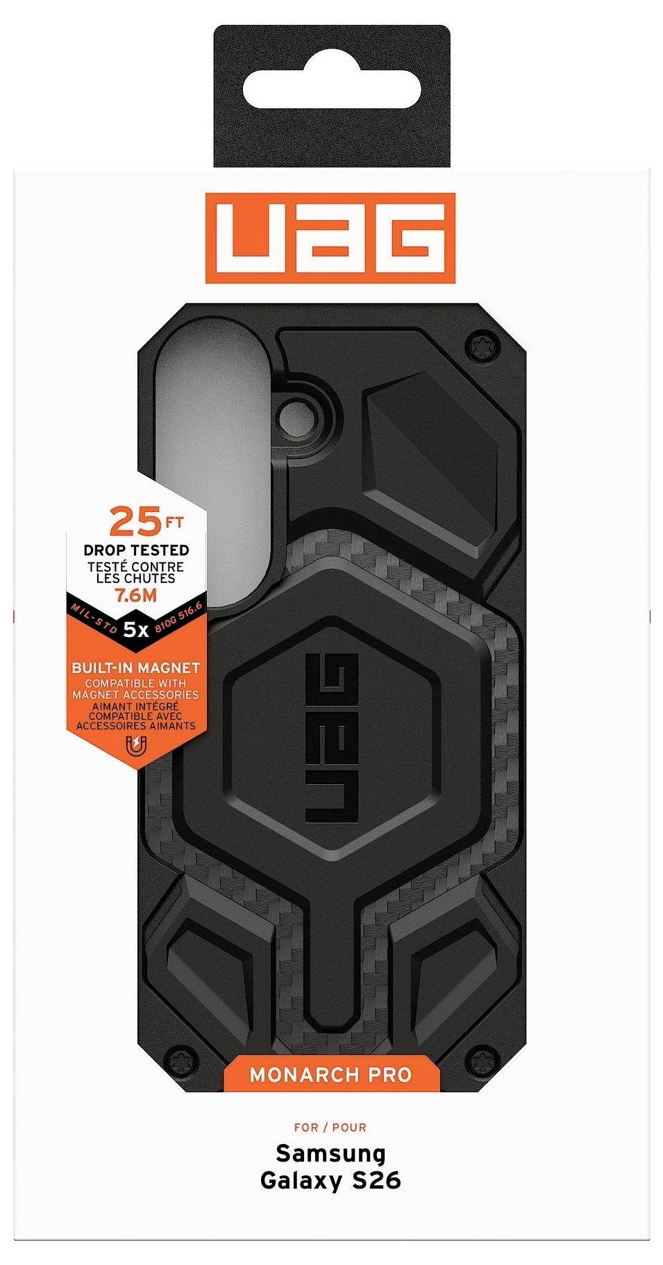 Urban Armor Gear Monarch Pro Case Samsung Galaxy S26 Carbon MagSafe kompatibel, mit Magnet-Modul 214515114242