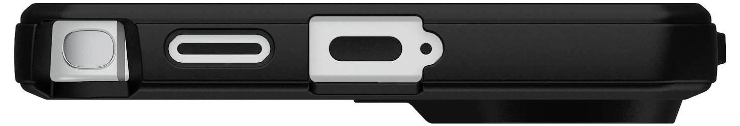 Eine transparente Handyhülle auf einem Smartphone, die drei Rückkameras in der oberen linken Ecke des Telefons zeigt.