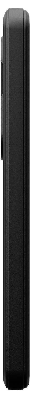 Ein Smartphone mit einer robusten schwarz-grau gemusterten Schutzhülle, ausgestattet mit einem großen Kamera-Setup und einem kreisförmigen magnetischen Ring auf der Rückseite zum Montieren oder Greifen.