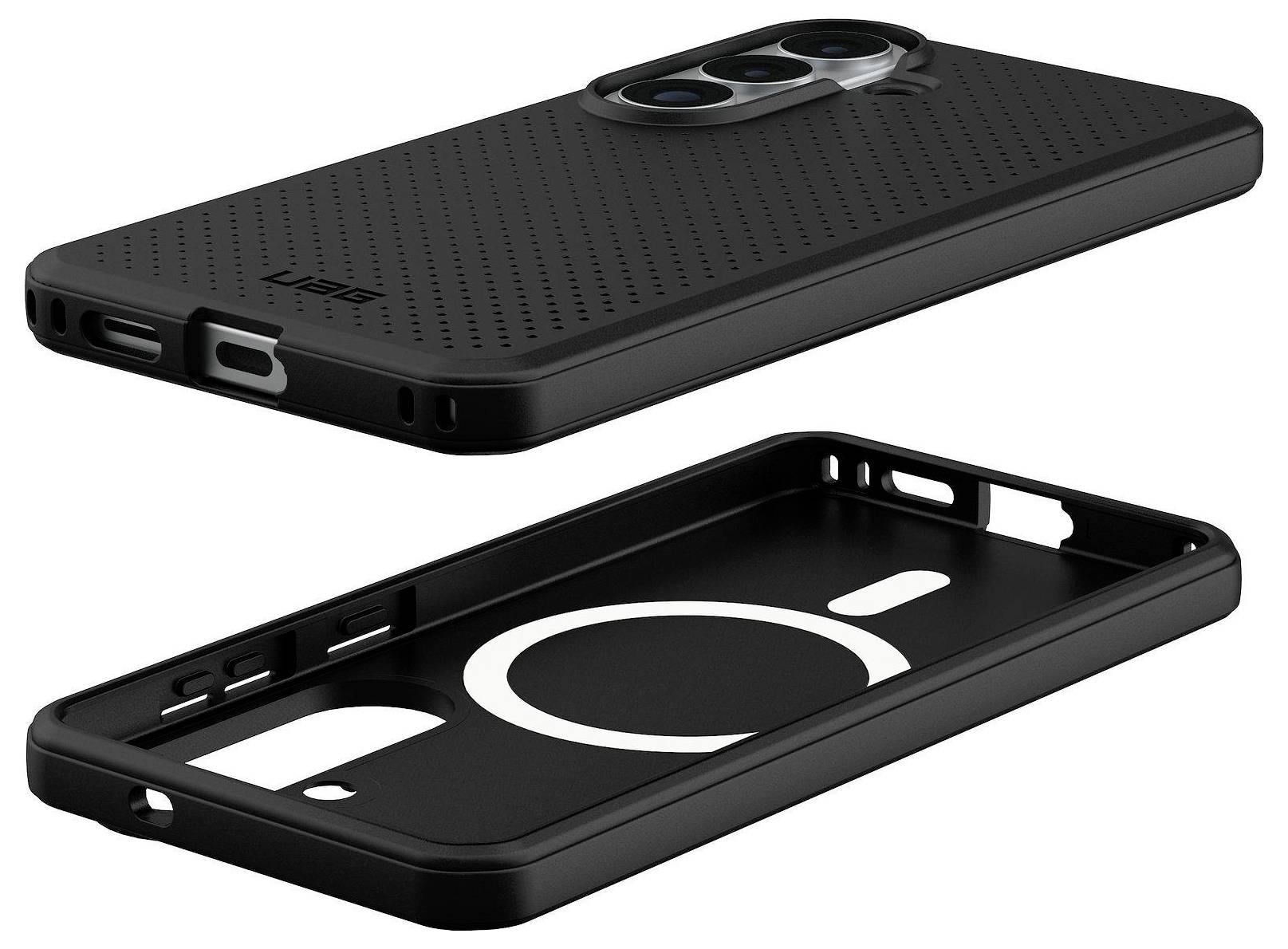 „Zwei schwarze Handyhüllen.