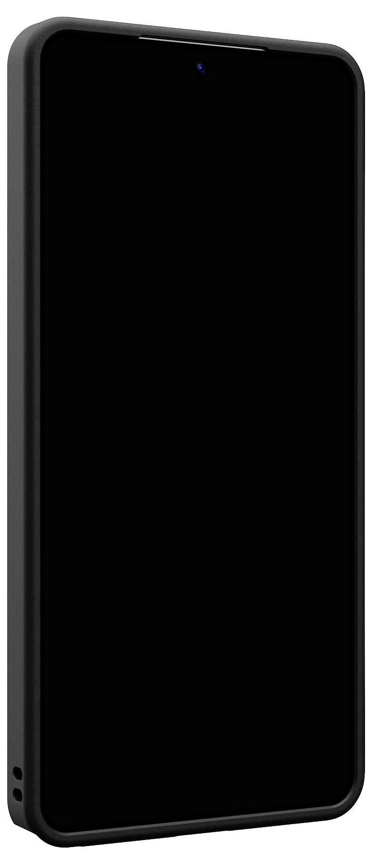 Ein Smartphone mit schwarzem Rücken, das einen prominenten kreisförmigen Magnetbereich aufweist, und eine Gruppe von fünf Kameraobjektiven in der oberen Ecke.