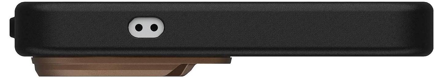 Eine schlanke, schwarze, vertikal ausgerichtete zylindrische Säule mit feinen Rillen entlang ihrer Oberfläche, möglicherweise ein moderner Lautsprecher oder technisches Gerät.