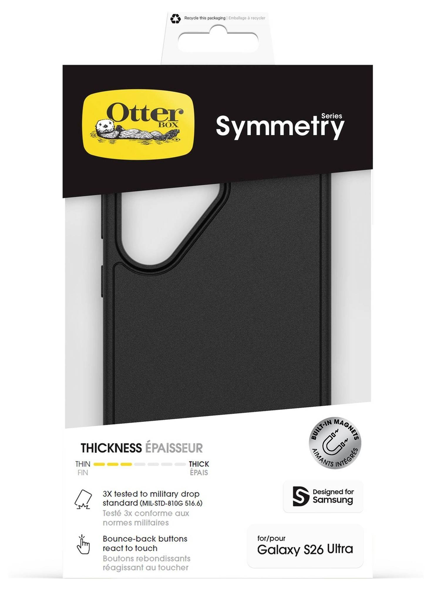 Otterbox Symmetry Case Samsung Galaxy S26 Ultra Schwarz MagSafe kompatibel, mit Magnet-Modul 77-000021