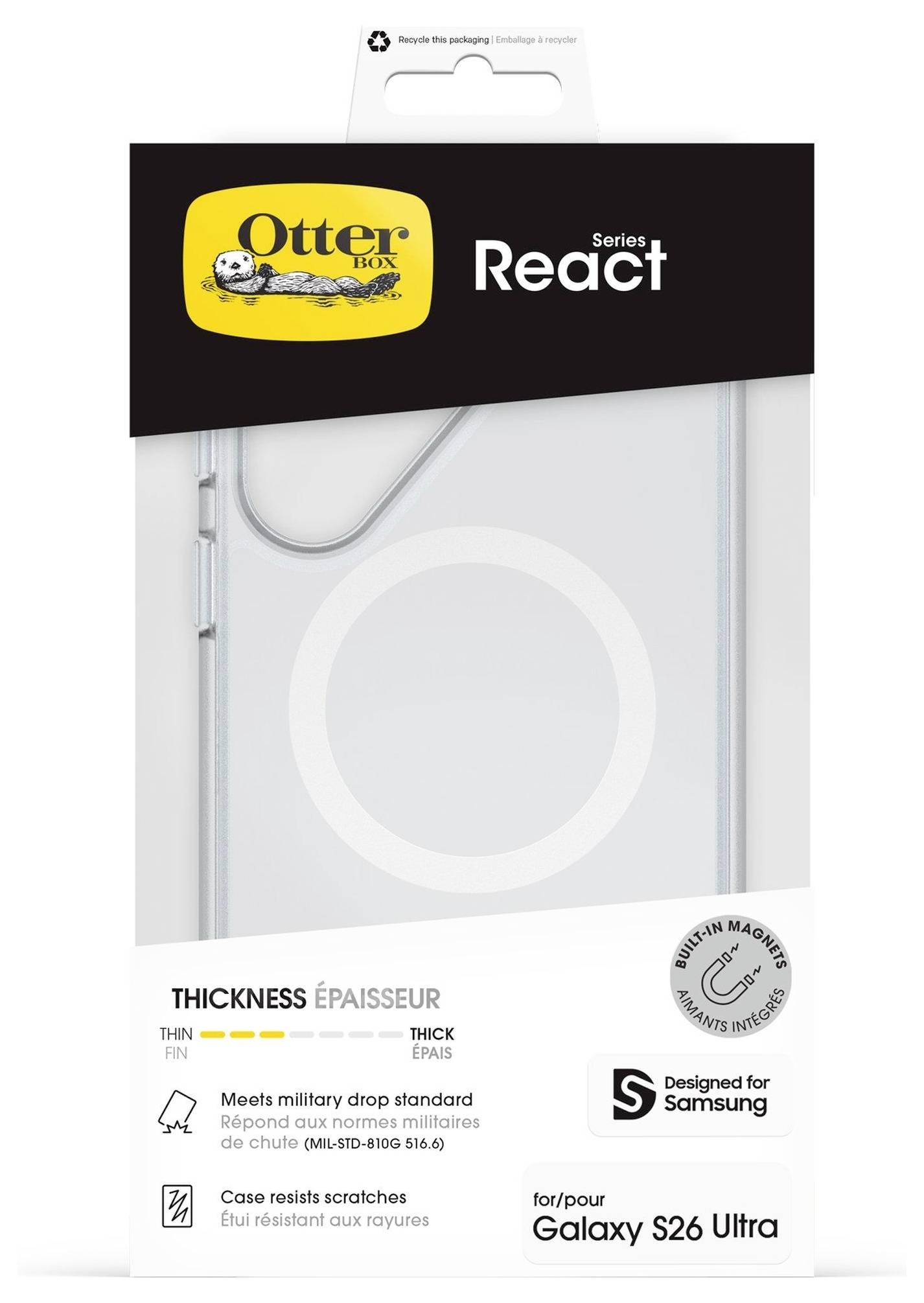 Otterbox React Case Samsung Galaxy S26 Ultra Durchsichtig MagSafe kompatibel, mit Magnet-Modul 77-99943