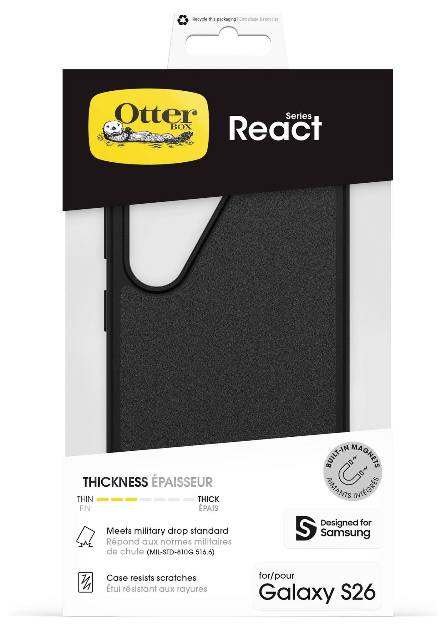Otterbox React Case Samsung Galaxy S26 Schwarz MagSafe kompatibel, mit Magnet-Modul 77-99950