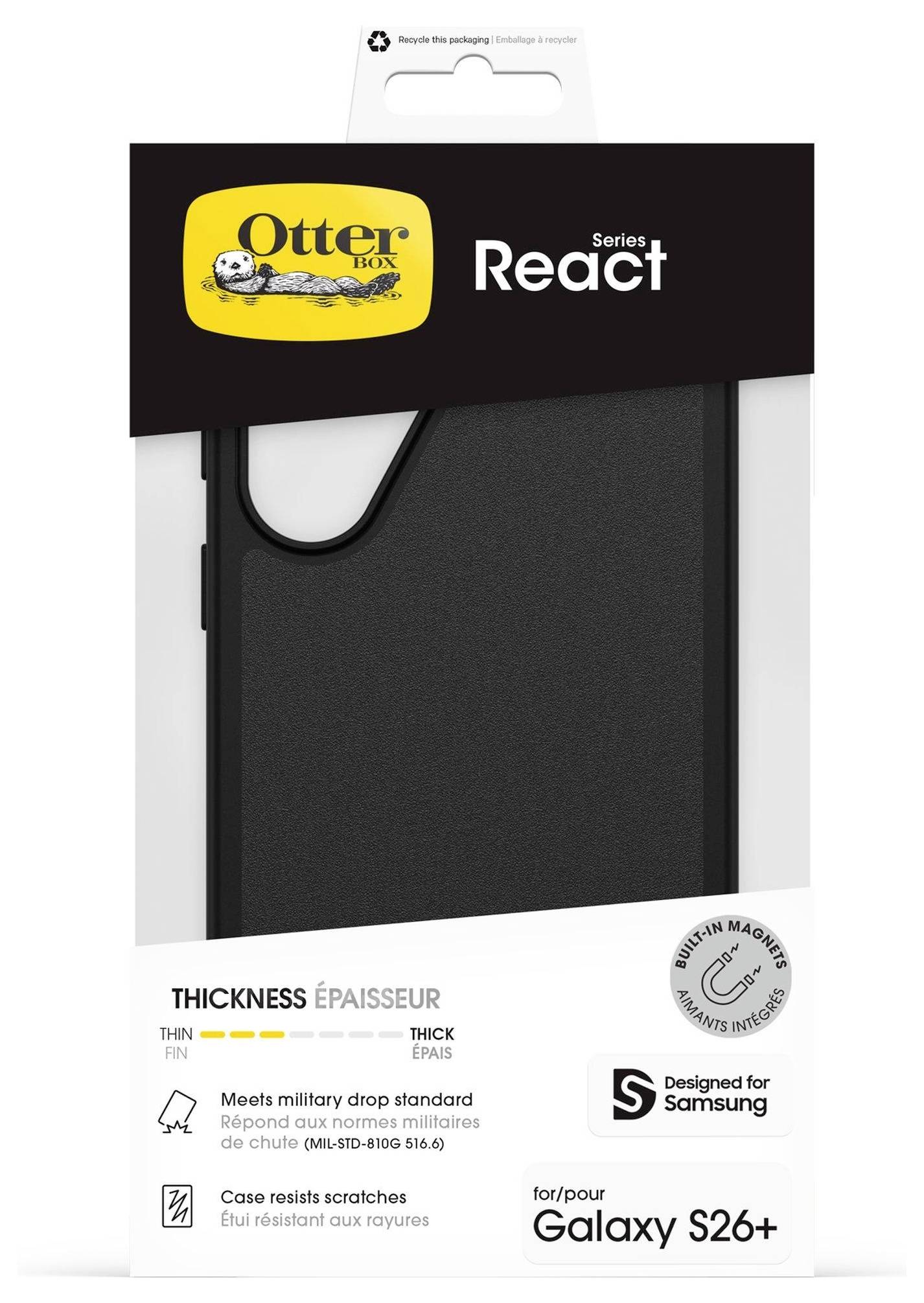 Otterbox React Case Samsung Galaxy S26+ Schwarz MagSafe kompatibel, mit Magnet-Modul 77-99951