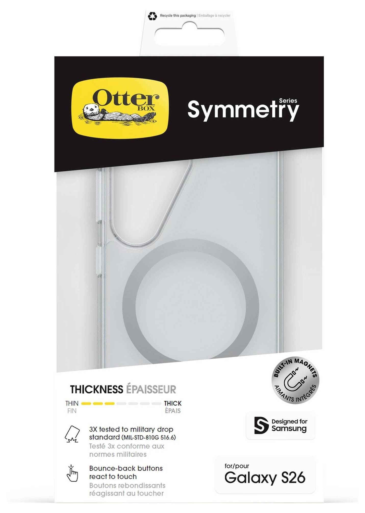 Otterbox Symmetry Case Samsung Galaxy S26 Durchsichtig MagSafe kompatibel, mit Magnet-Modul 77-99970
