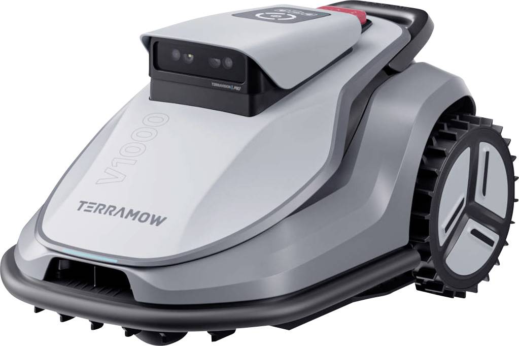 Kompakter Rasenroboter mit eleganter Formgebung mit der Bezeichnung „TERAMOW V1000