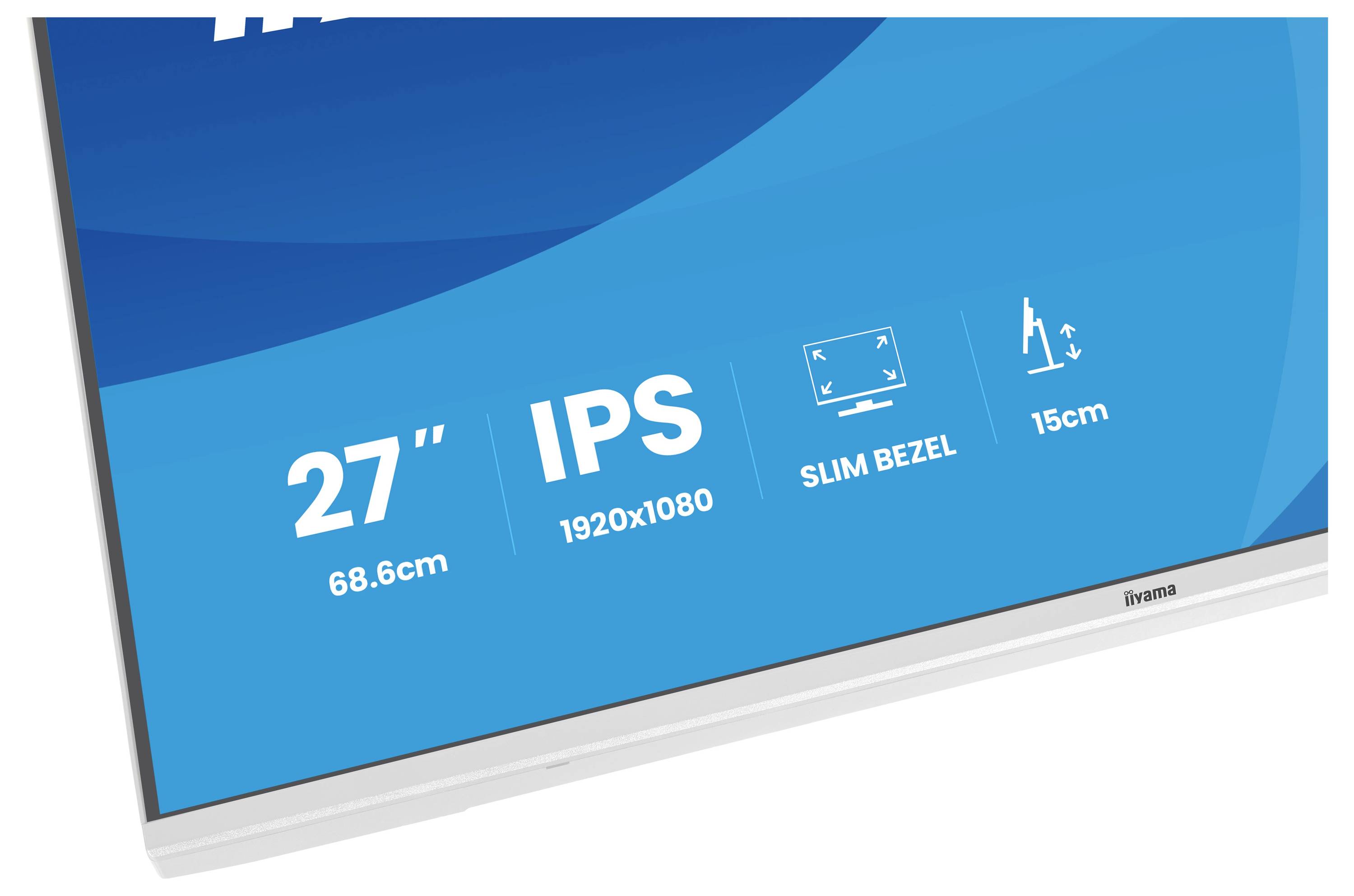 Eine Teilansicht eines Monitors mit folgenden Eigenschaften: „27