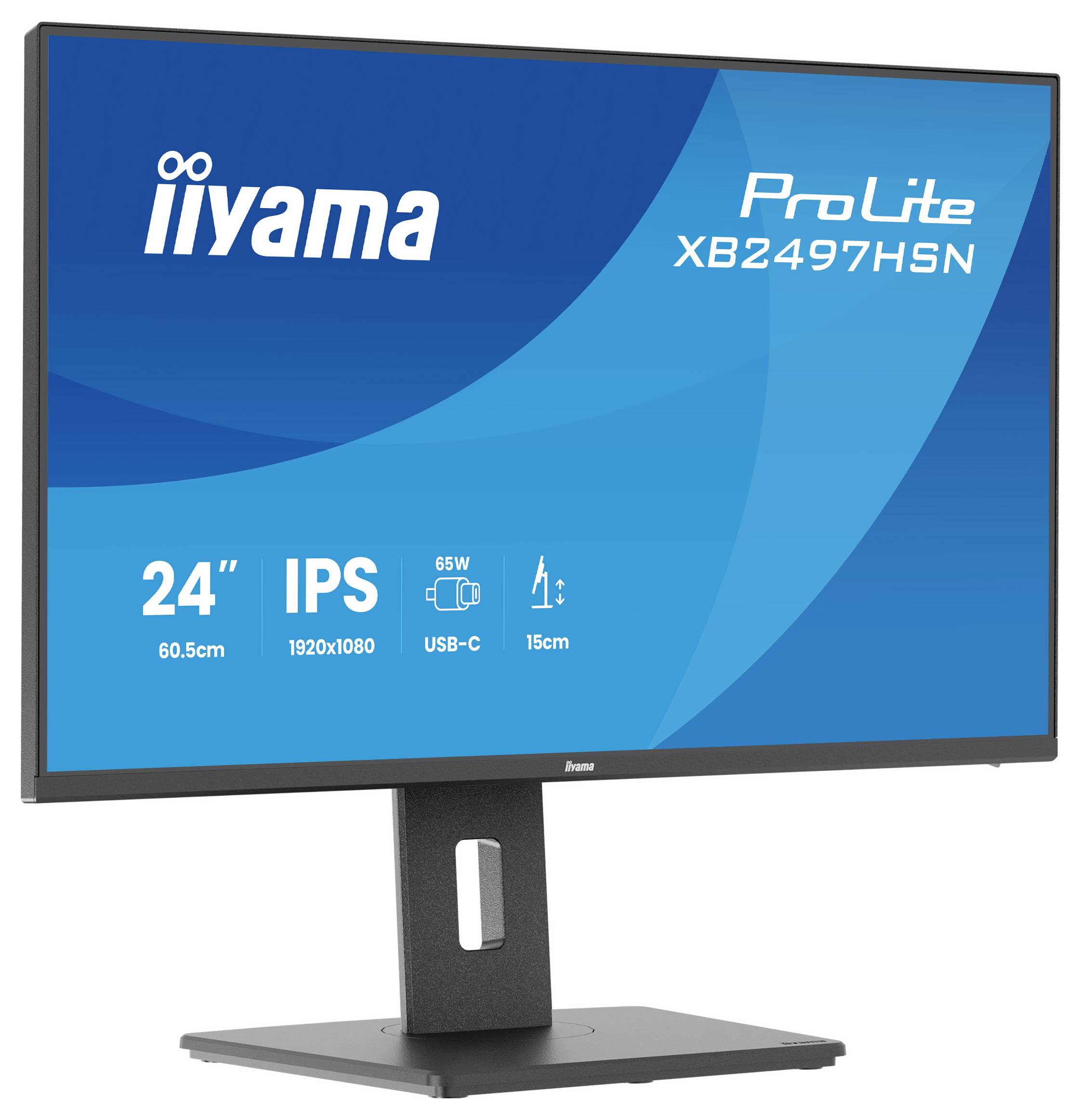 Ein Computermonitor zeigt „iiyama ProLite XB2497HSN