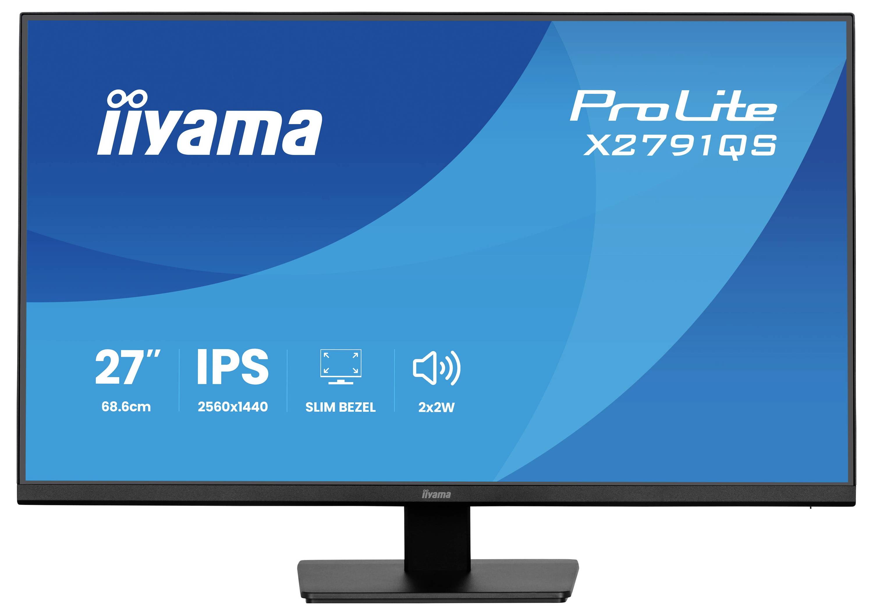 Ein Computermonitor zeigt „iiyama ProLite X2791QS