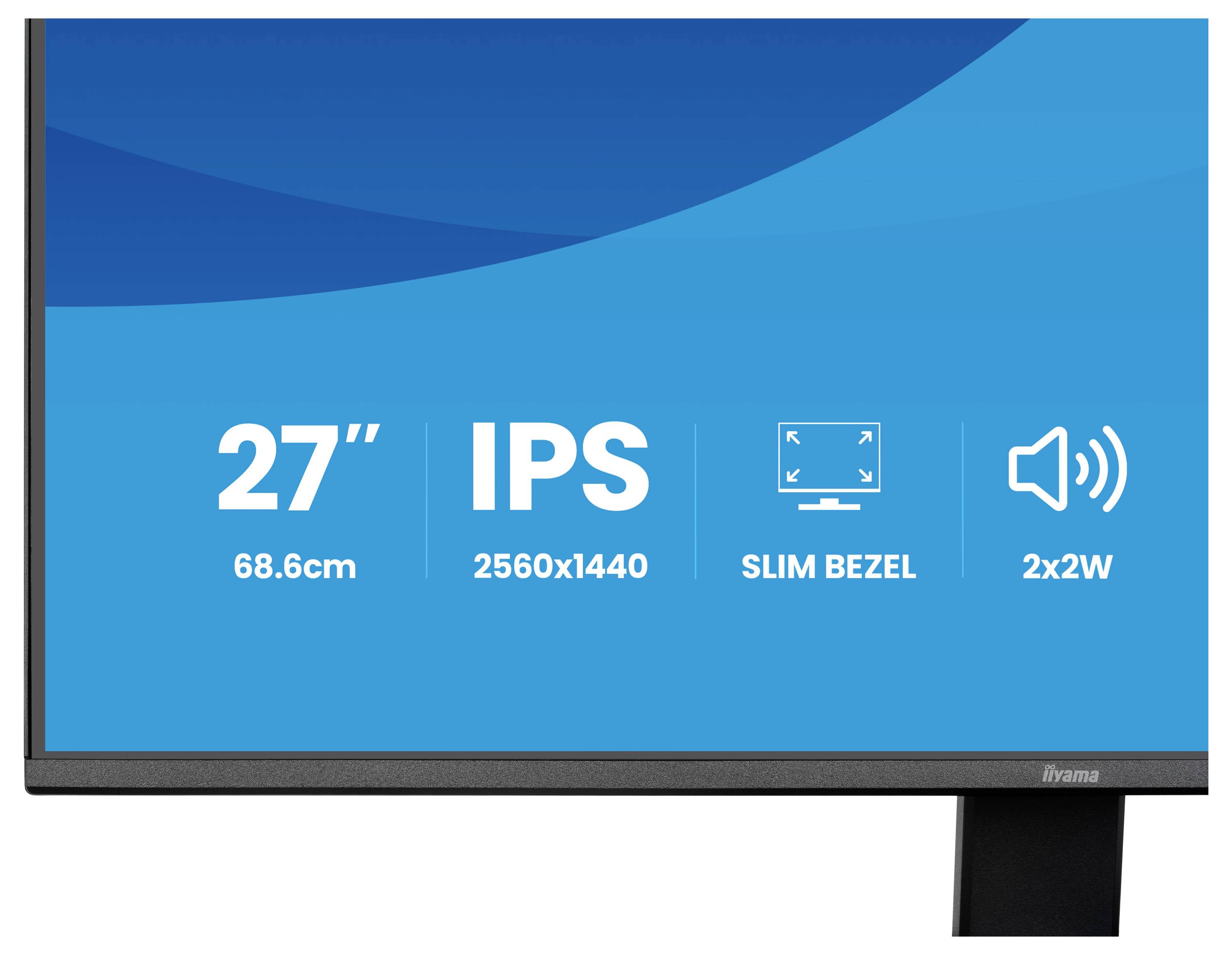 Ein schlanker Computermonitor wird von der Seite gezeigt, wobei sein dünnes Profil auf einem robusten Ständer vor einem weißen Hintergrund hervorgehoben wird.
