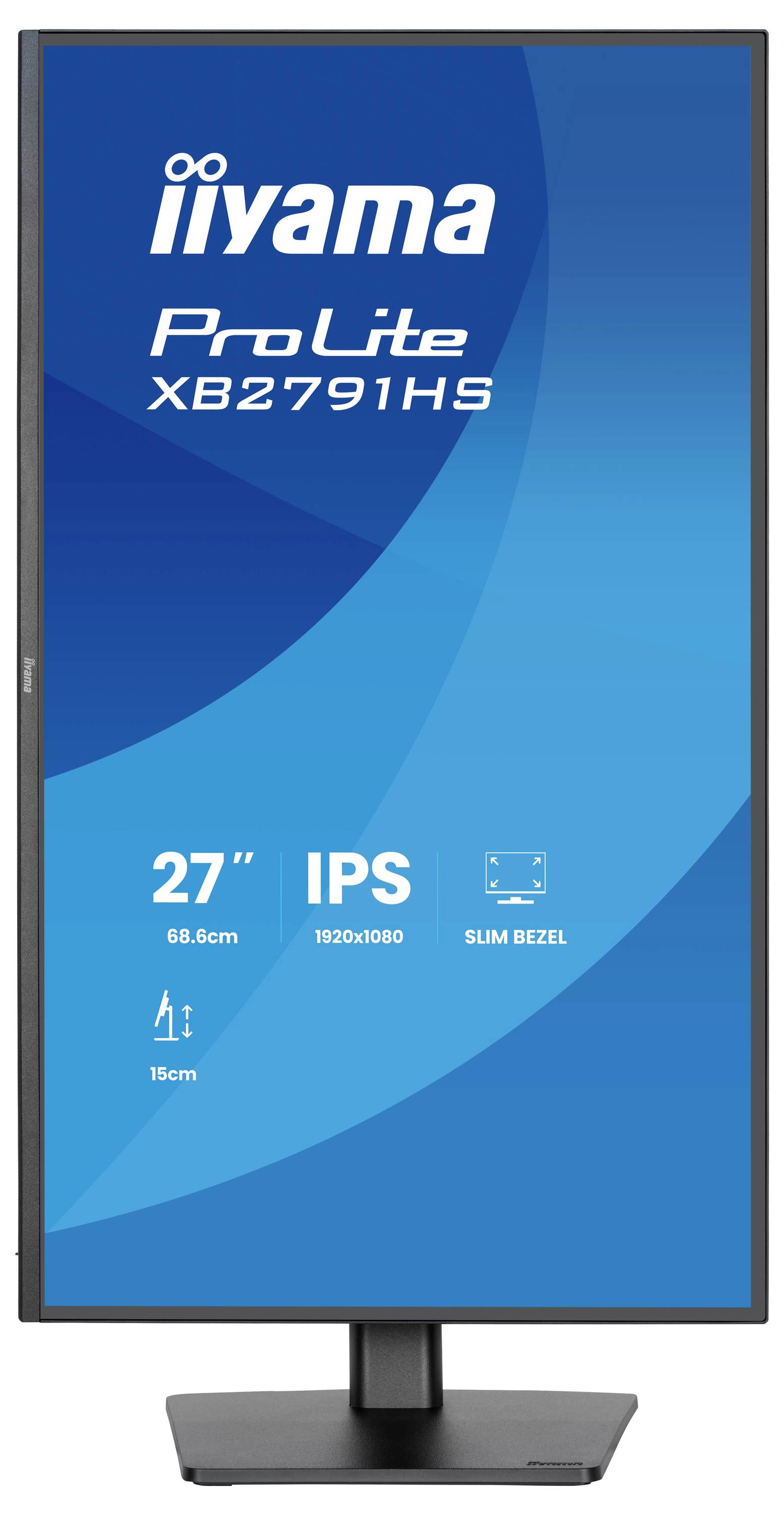 iiyama ProLite XB2791HS Monitor mit 27-Zoll-IPS-Display, 1920x1080-Auflösung und schmalem Rahmendesign im Hochformat.