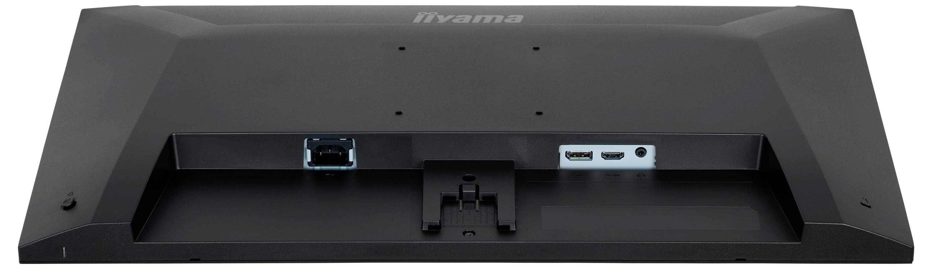 Ein Monitorhinterfeld mit USB- und HDMI-Anschlüssen, das verfügbare Konnektivitätsoptionen zeigt.