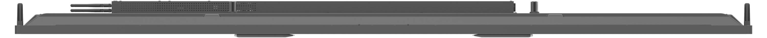 Eine Seitenansicht eines modernen, eleganten Zuges auf Gleisen, die seinen stromlinienförmigen Körper und mehrere verbundene Waggons zeigt.