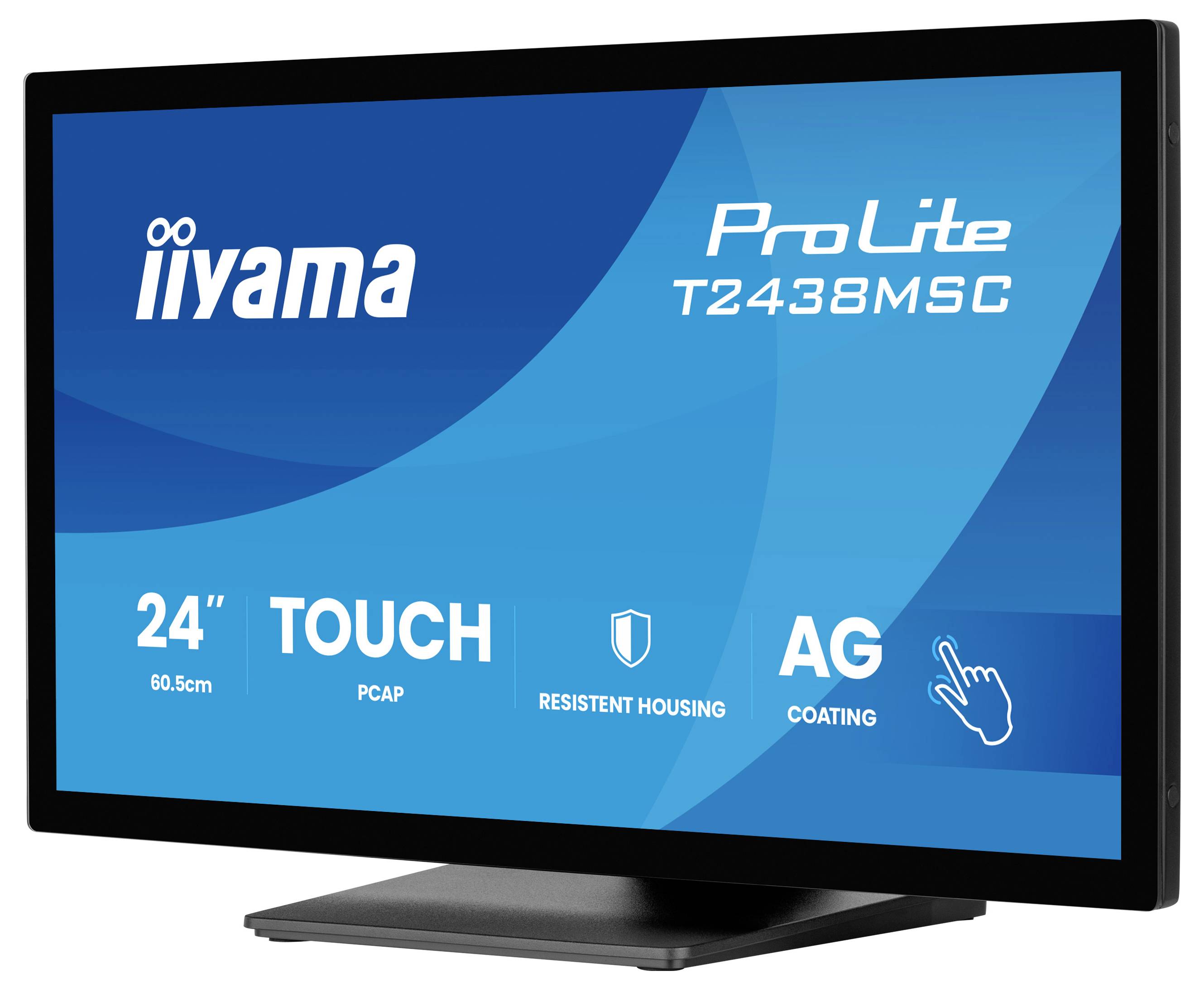 Eine schwarze Neigungswandhalterung, die an einem großen Flachbildfernseher vor grauem Hintergrund angebracht ist und Montageklammern und Bohrlöcher zeigt.