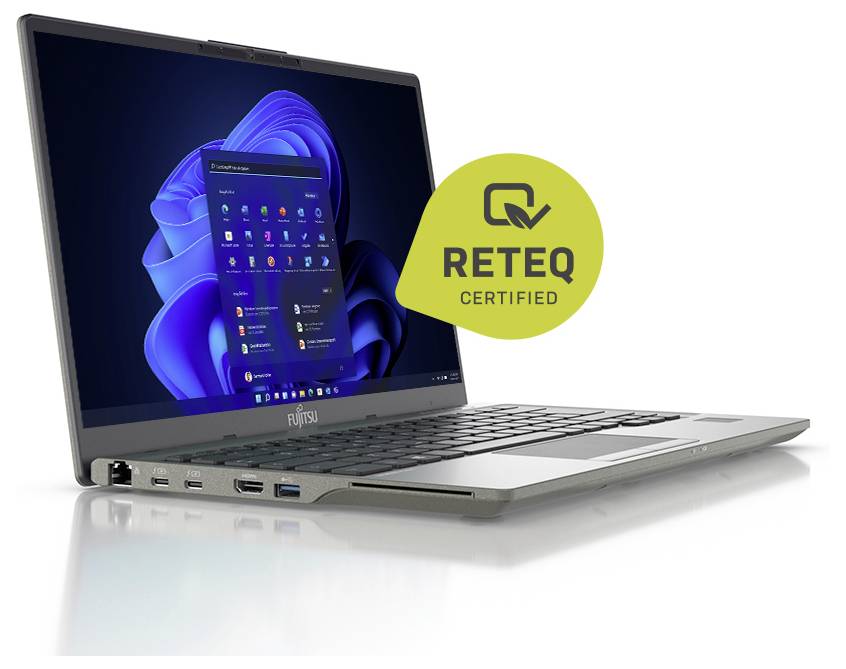 Ein Gaming-Monitor mit lebhaftem Display, auf dem ein futuristisches Logo vor einem farbenfrohen Nebelhintergrund angezeigt wird, montiert auf einem eleganten Ständer.