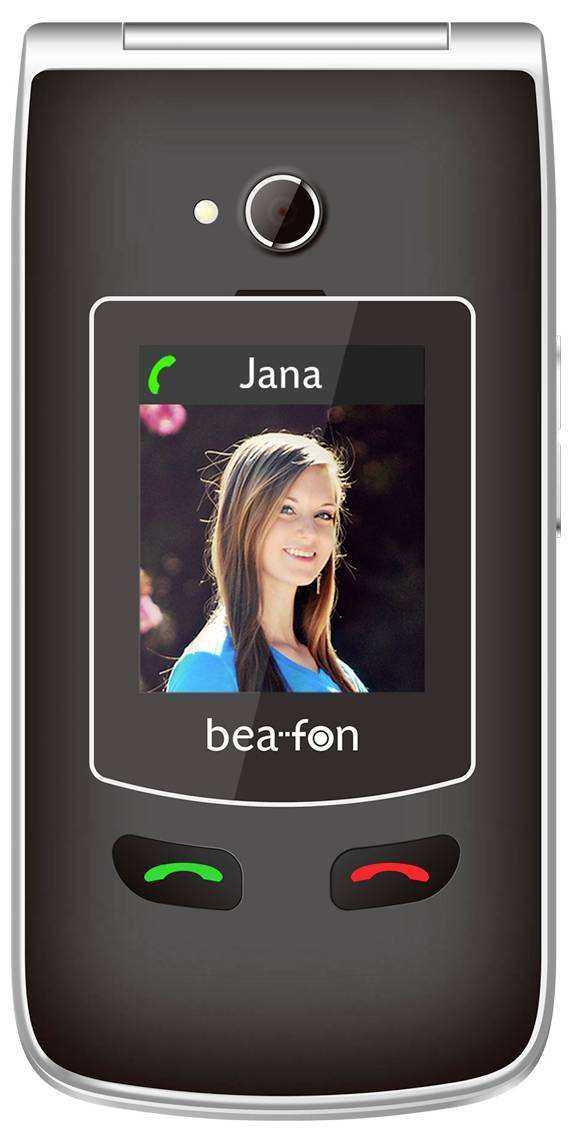 Ein Klappentelefon zeigt einen Kontakt namens 