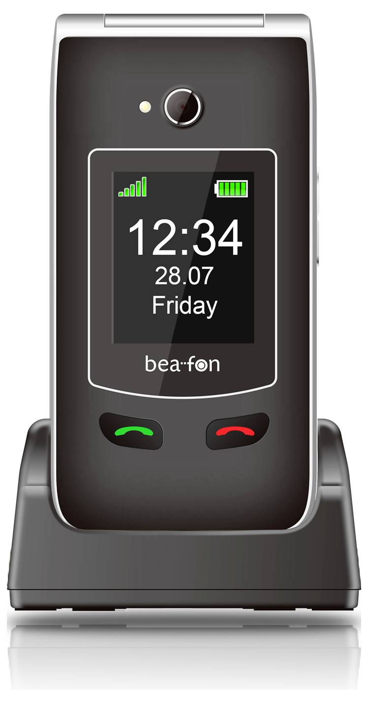 Beafon SL645plus 2G Senioren-Klapp-Handy IP54, SOS Taste, SOS-Funktion Schwarz, Silber