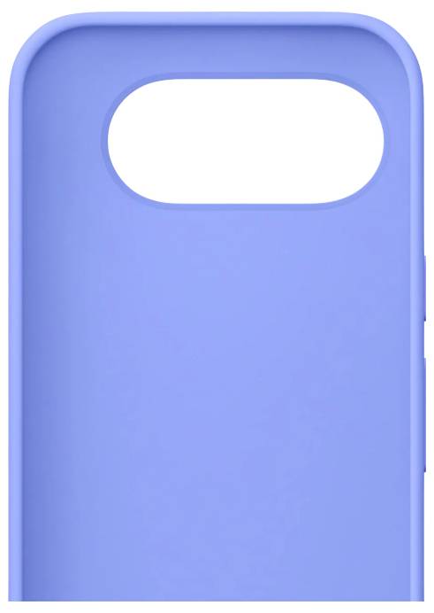 Eine Nahaufnahme einer blauen Handyhülle, die den Kameraausschnitt und die glatte Oberfläche zeigt.