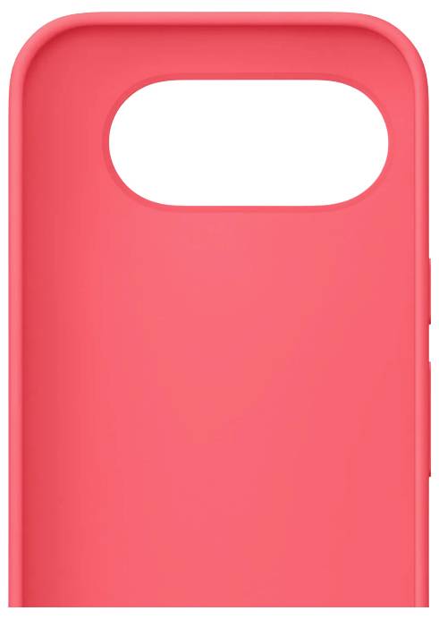 Ein lebhaft rosa Schutzhülle für Telefone mit einer großen Kameraaussparung oben.