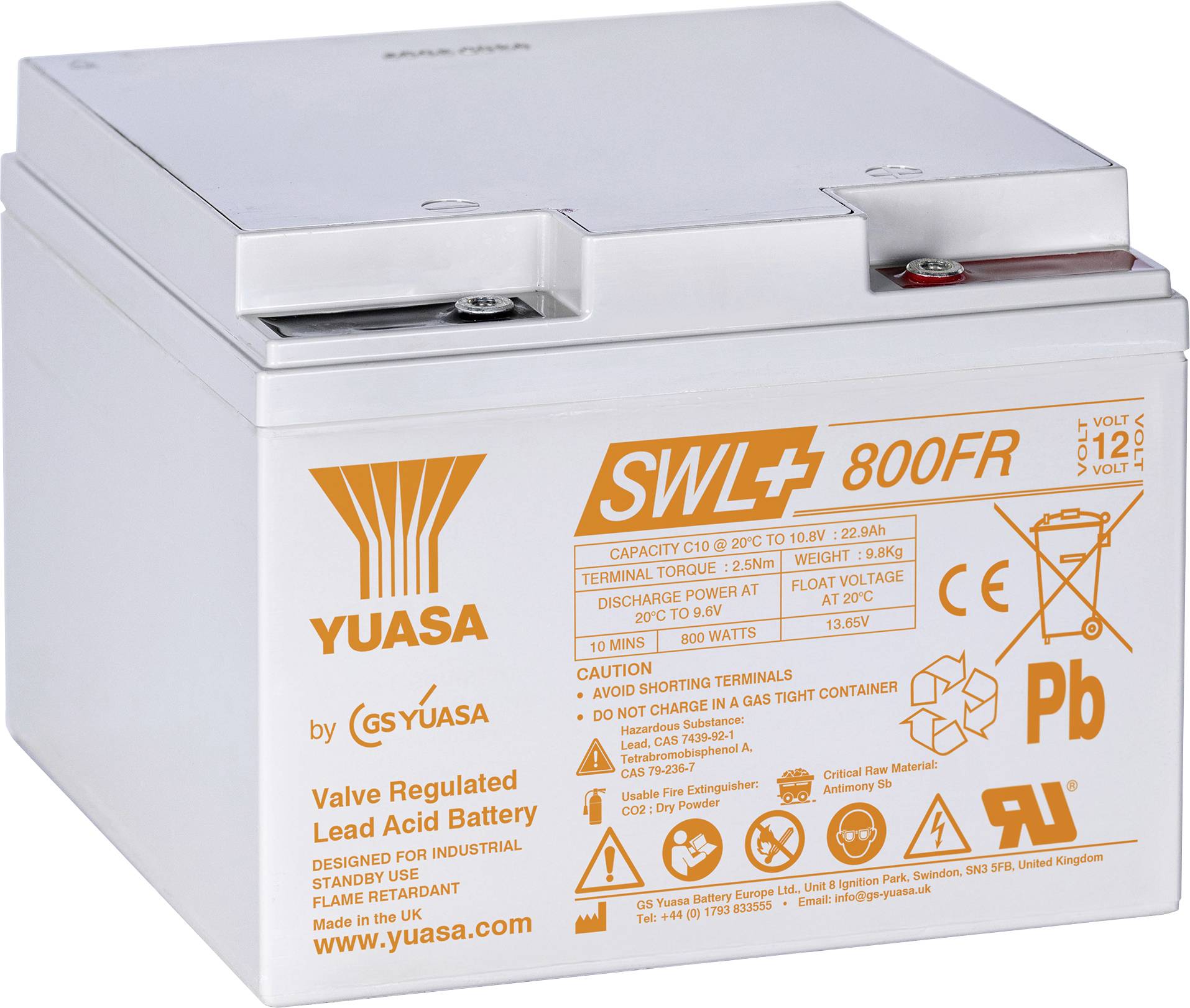 Eine weiße Batterie mit der Bezeichnung 