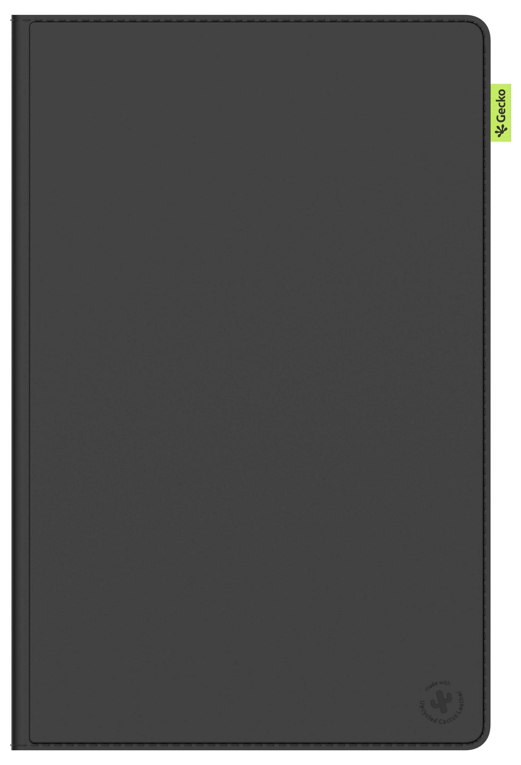 Schwarzes Notizbuch mit einem grünen Reiter, auf dem das Wort 