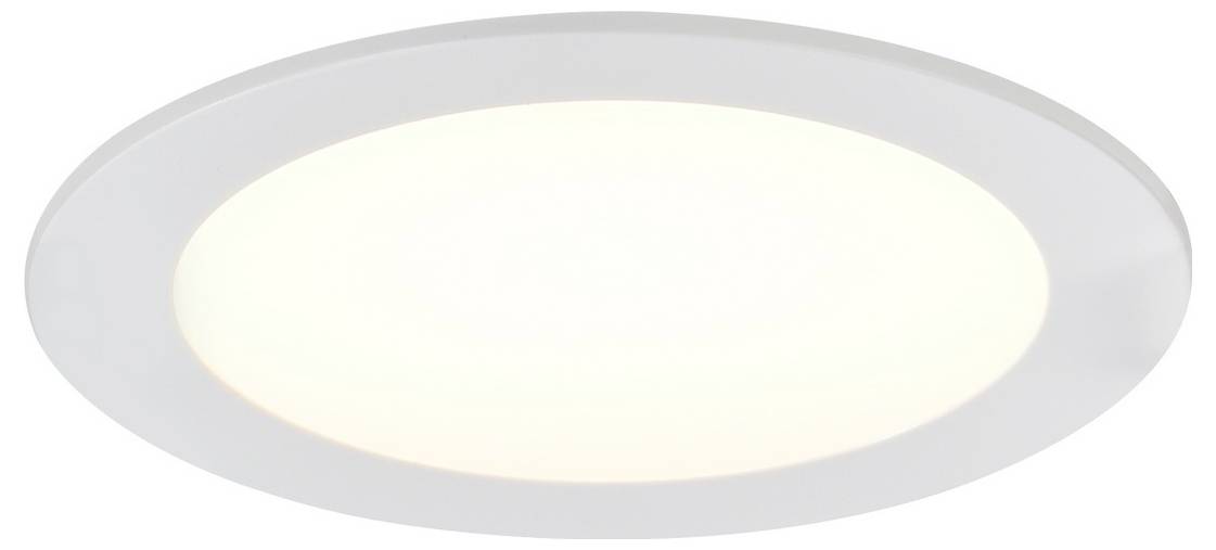 Eine runde, weiße LED-Deckenleuchte mit schlankem, modernem Design und hellem, gleichmäßig diffusem Licht.