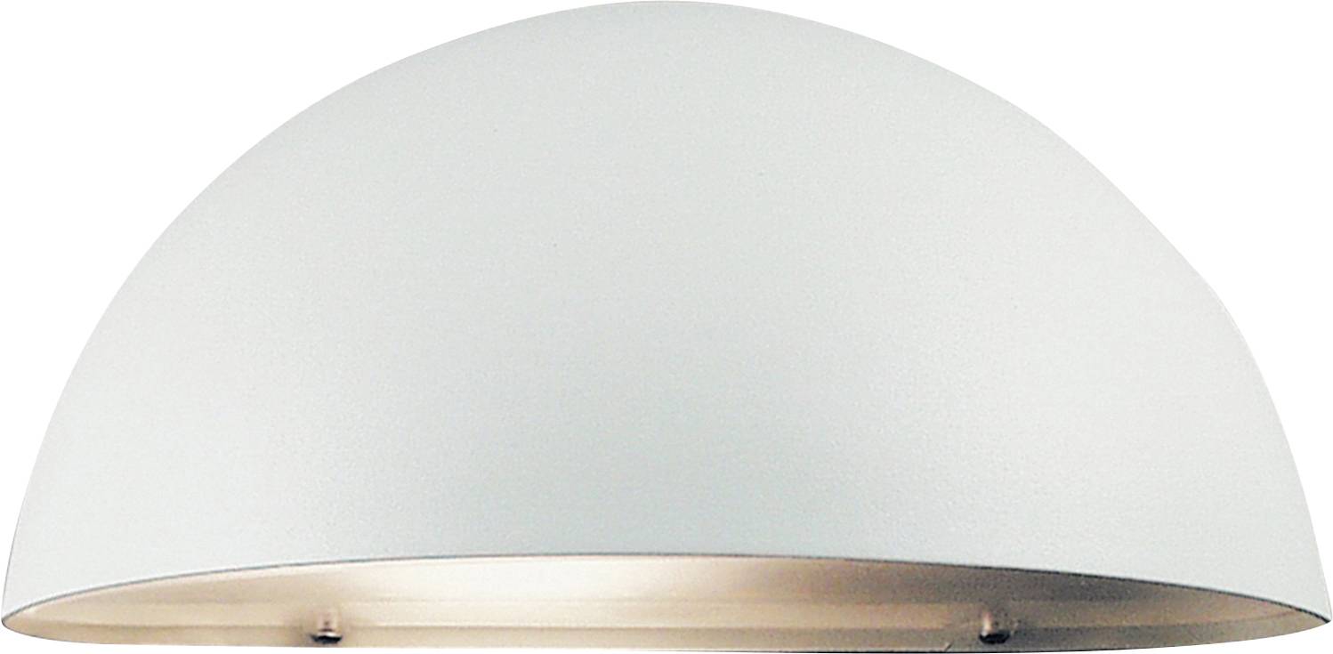 Ein einfaches, weißes, kuppelförmiges Deckenleuchten-Modell mit einer leicht reflektierenden Oberfläche.
