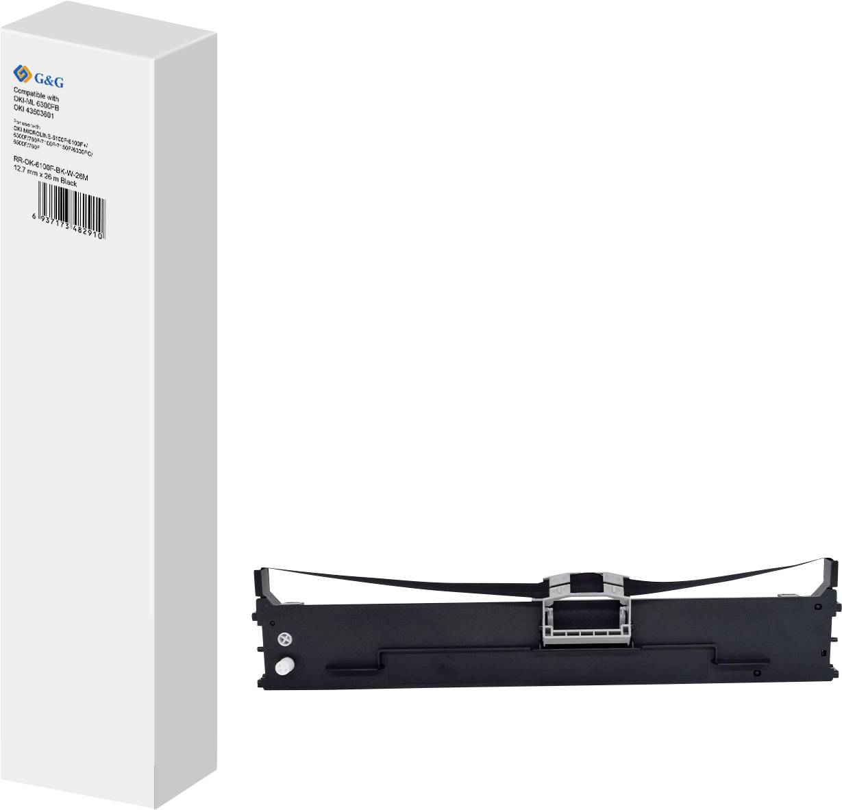 Tonerpatronen-Verpackung mit der Bezeichnung G&G neben einer schwarzen Tonerpatrone. Die Schachtel zeigt Modelldetails; die Patrone ist für spezifische Drucker entwickelt.