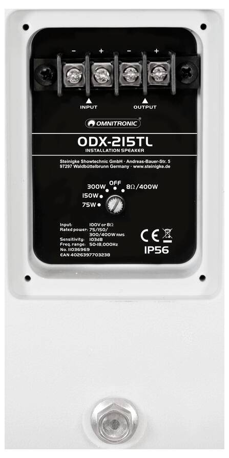 Ein runder, weißer Deckenlautsprecher mit perforiertem Gittermuster, konzipiert für Audioausgabe, in Frontalansicht dargestellt.